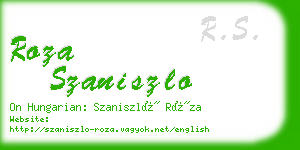 roza szaniszlo business card